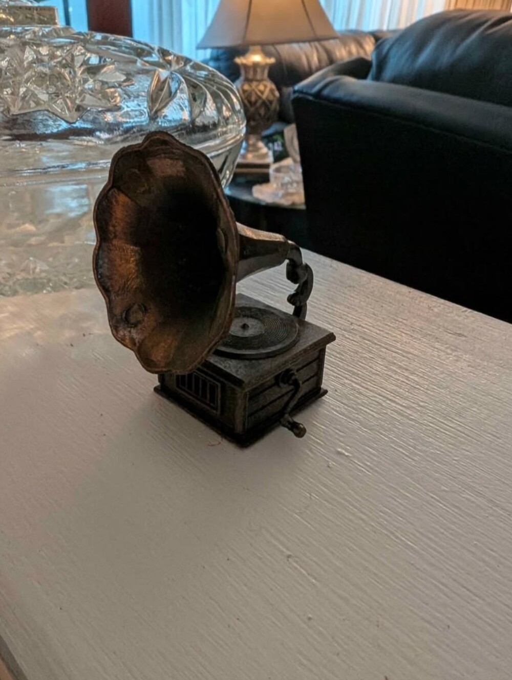 Decorative Bronze-Tone Gramophone Accent - Vintage Pencil Sharpner